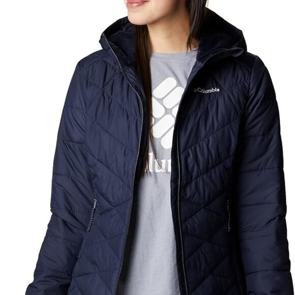 🆕Columbia Women's Heavenly Hooded Jacket- Medium- Dark Nocturnal- Brand NEW - Picture 3 of 10